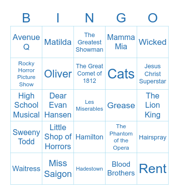 We ♥ Carly Bingo Card