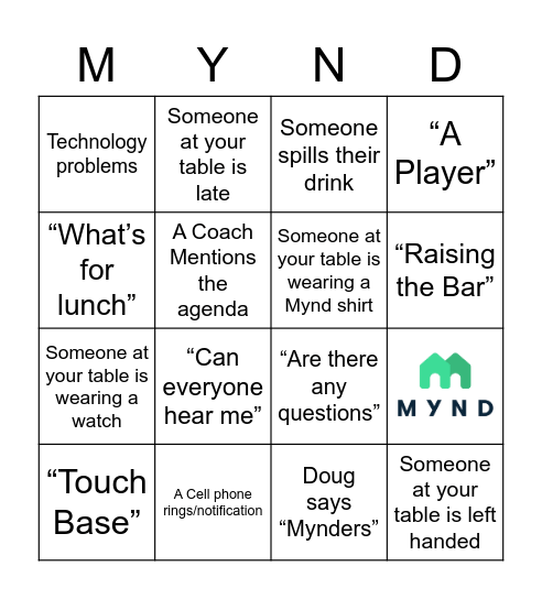 MMT OFFSITE Bingo Card