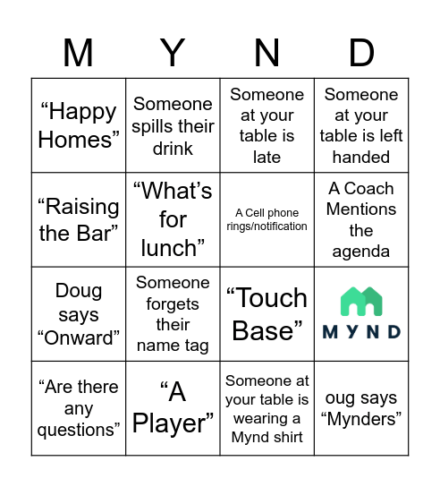 MMT OFFSITE Bingo Card