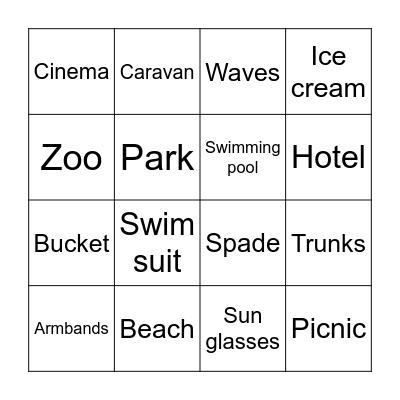 Summer Core Vocabulary Bingo Card