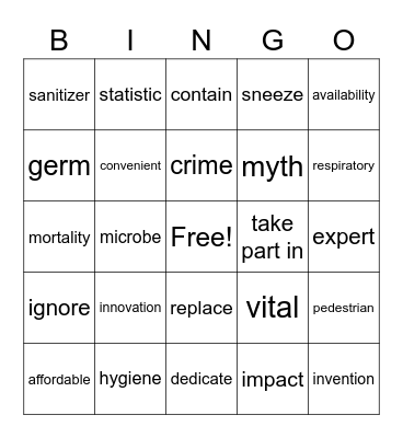 Unit 12 BINGO Card