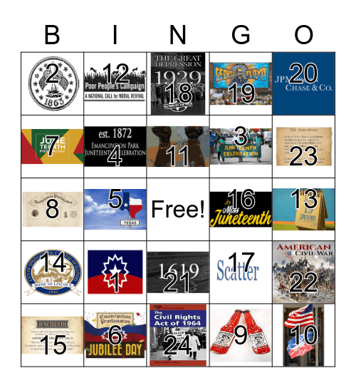 Juneteenth Bingo Card