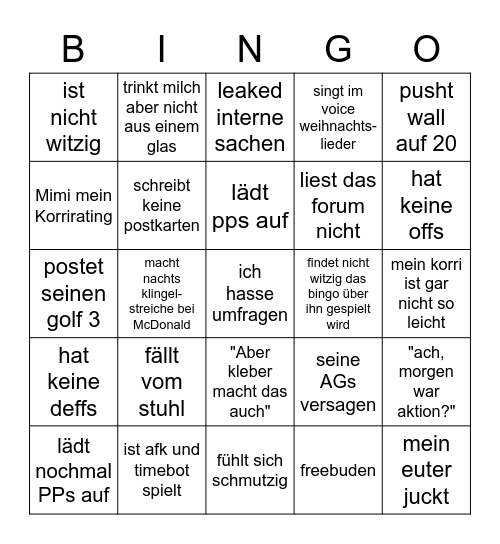 Muhxi Bingo Card