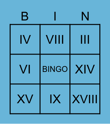 Algarismo romano Bingo Card