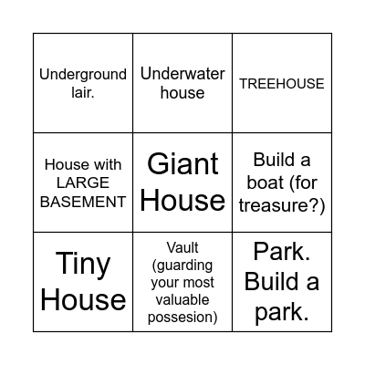 Construction Bingo Card