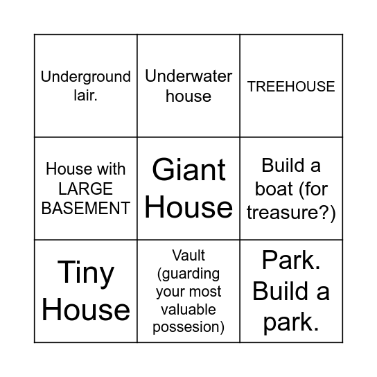 Construction Bingo Card