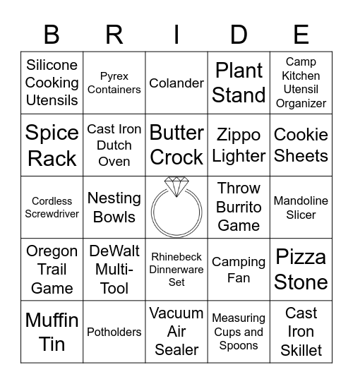 Katie's Bridal Shower Bingo! Bingo Card
