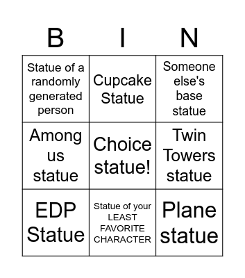 Statues Bingo Card