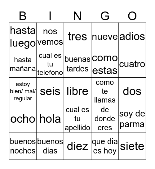 Bingo Card