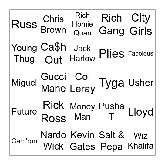 THE CULTURE!  Round 4 Bingo Card