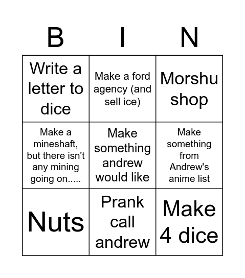 Fruity Bingo Card