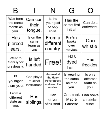 Find Someone Who... Bingo Card