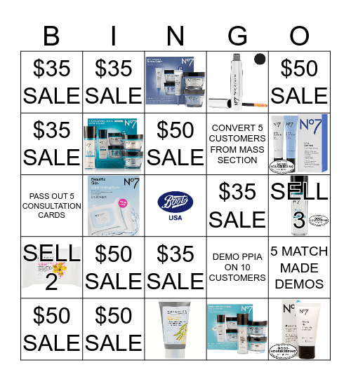 BOOTS Bingo BonanzaFriday Bingo Card