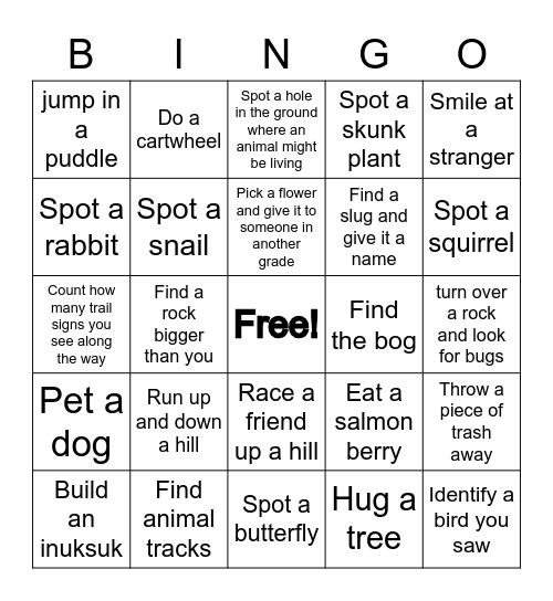 HOUSTON TRAIL Bingo Card