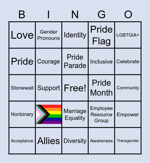 PMC PRIDE BINGO EXTRAVEGANZA Bingo Card