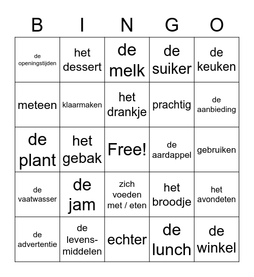 Wörter Kapitel 4 Bingo Card