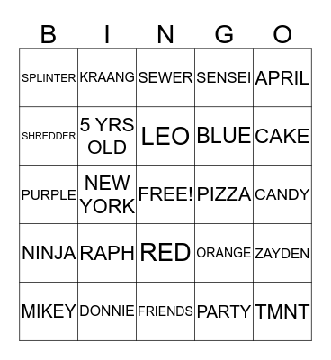 BOOYAKASHA BINGO! Bingo Card