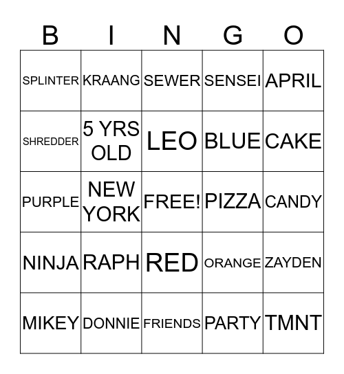 BOOYAKASHA BINGO! Bingo Card
