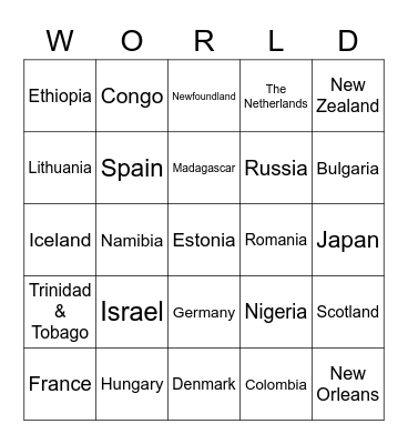 Test Review Bingo Card