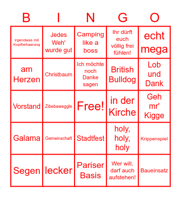 10 Jahre CVJM Hornberg Bingo Card