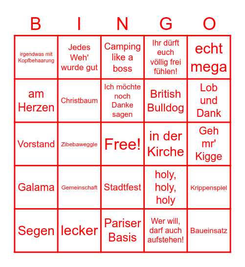 10 Jahre CVJM Hornberg Bingo Card