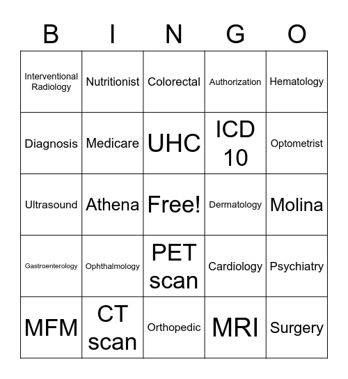 Referral Bingo Card