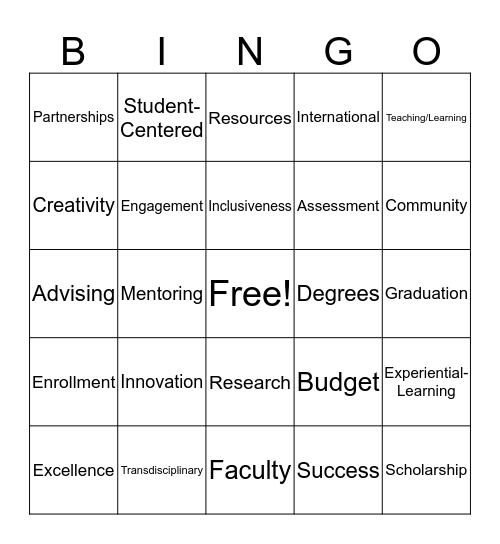 BUZZWORD Bingo Card