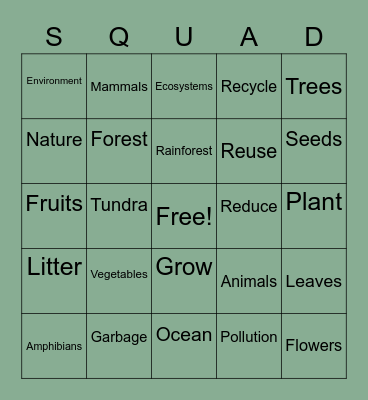 Rescue Bingo Card