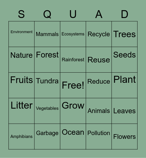 Rescue Bingo Card