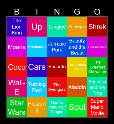 Movie Music Bingo Card