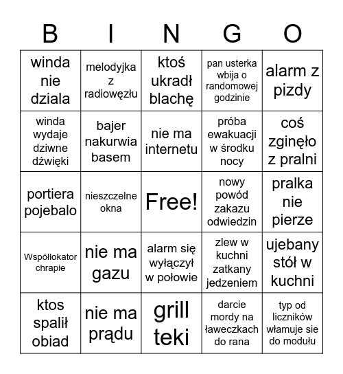 t15 bingo Card