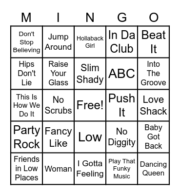 Cass' Sweet 16 Mingo Bingo Card