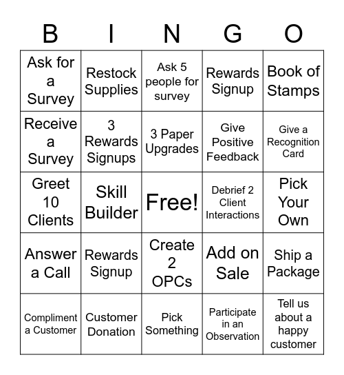 Print Bingo Card