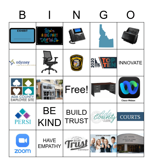 Ada County Bingo Card