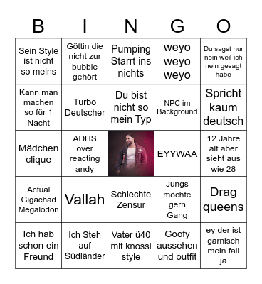 Pumping Mnky Bingo Card