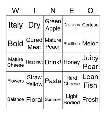 Col Dei Venti Cortese Bingo Card