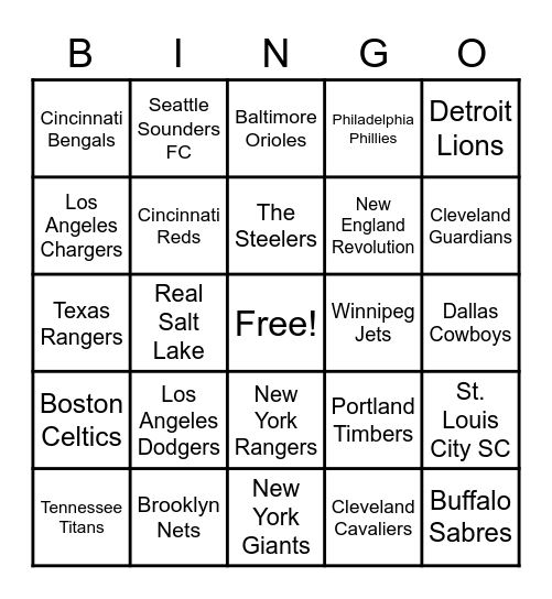 41 - SPORTS Bingo Card