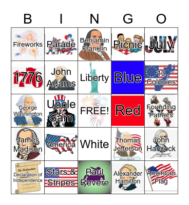 4th of July Bingo Card