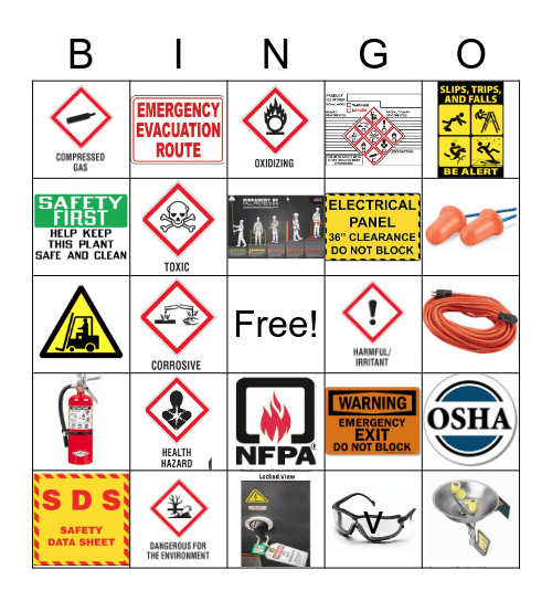 Safety Bingo Card