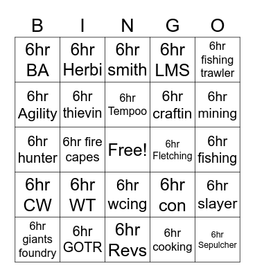 Bawi’s Endyingo Card Bingo Card