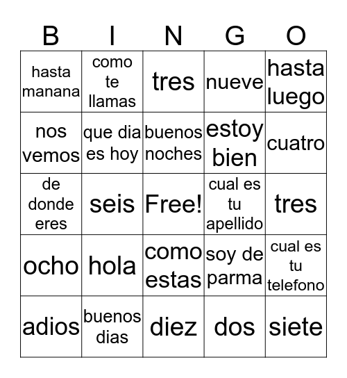 Bingo Card