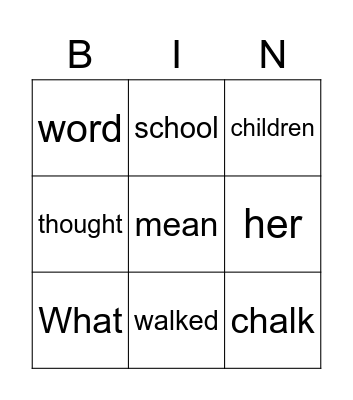 aw, alk, idiom lesson Bingo Card