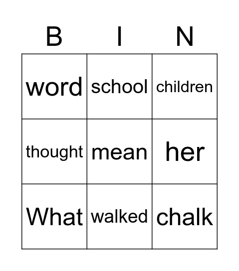 aw, alk, idiom lesson Bingo Card