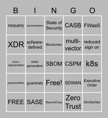 RSA 2022 Bingo Card