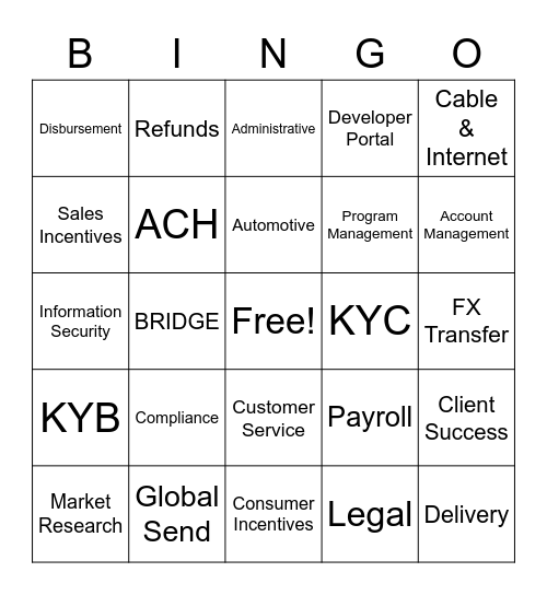 Onbe Bingo Card