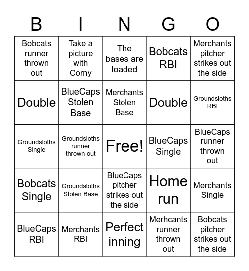 KCL Bingo Card