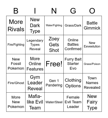 Scarlet Violet New; Mark 2 Bingo Card