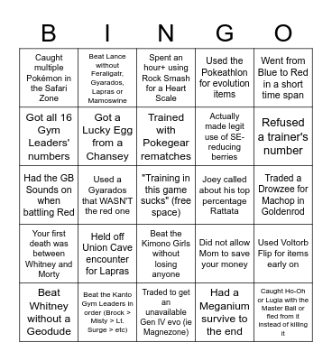Heart Gold/Soul Silver Nuzlocke Bingo Card