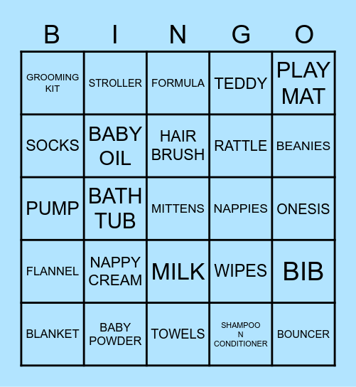 BABY BINGO Card