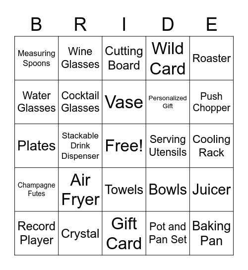 Jacquelyn and Kyle Bingo Card